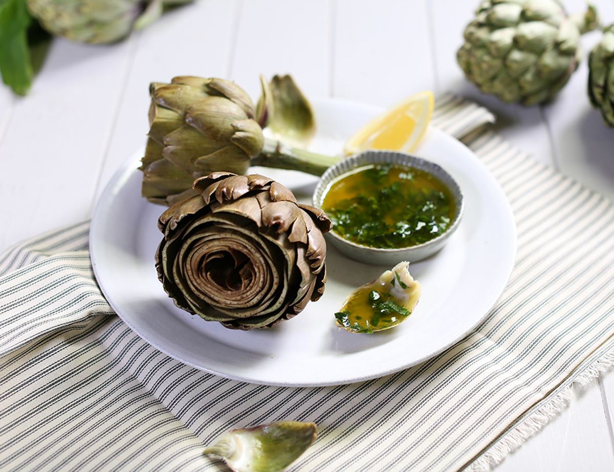 Speedy Steamed Globes with Wild Garlic Butter