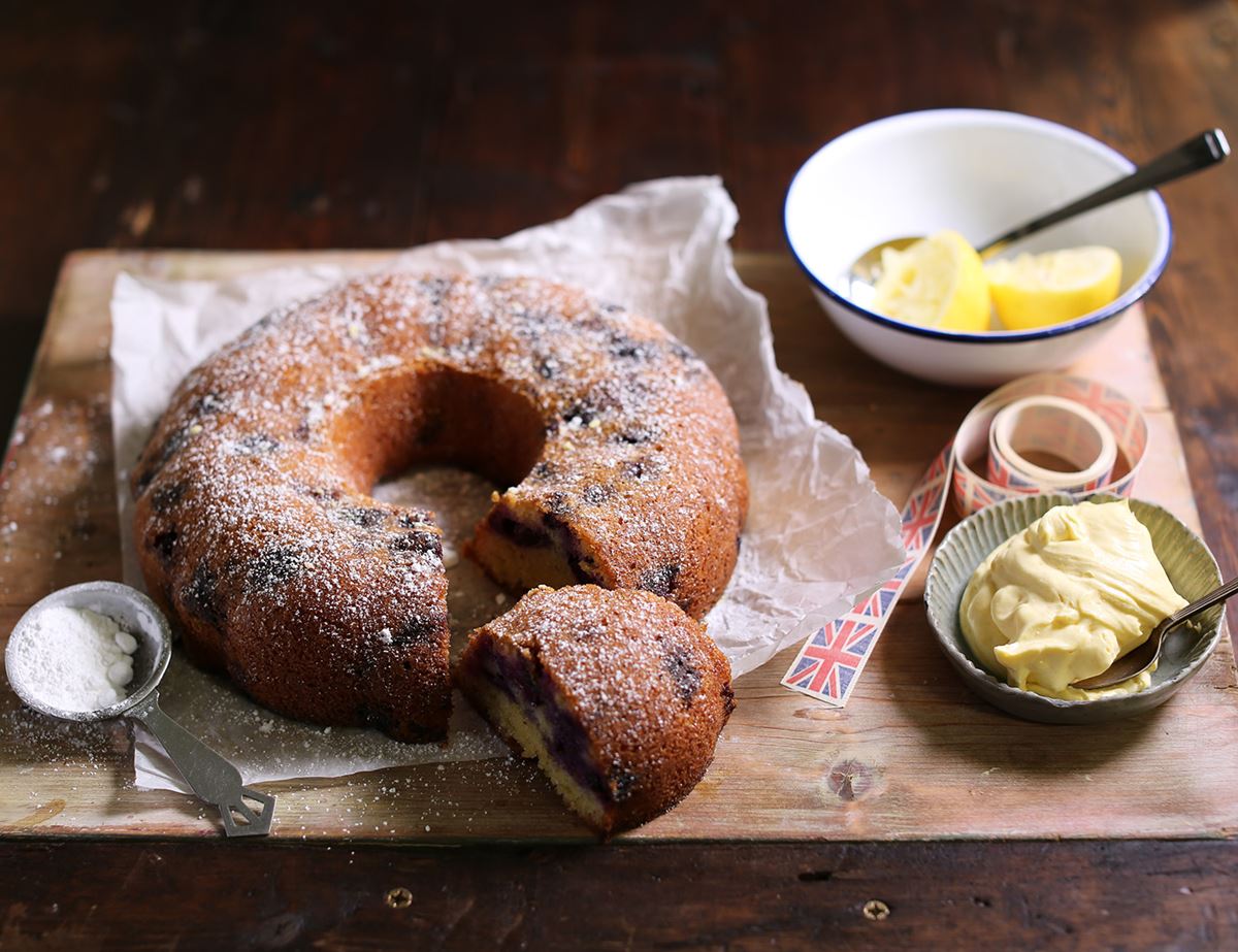 Lemon, Elderflower & Blueberry Bundt Cake