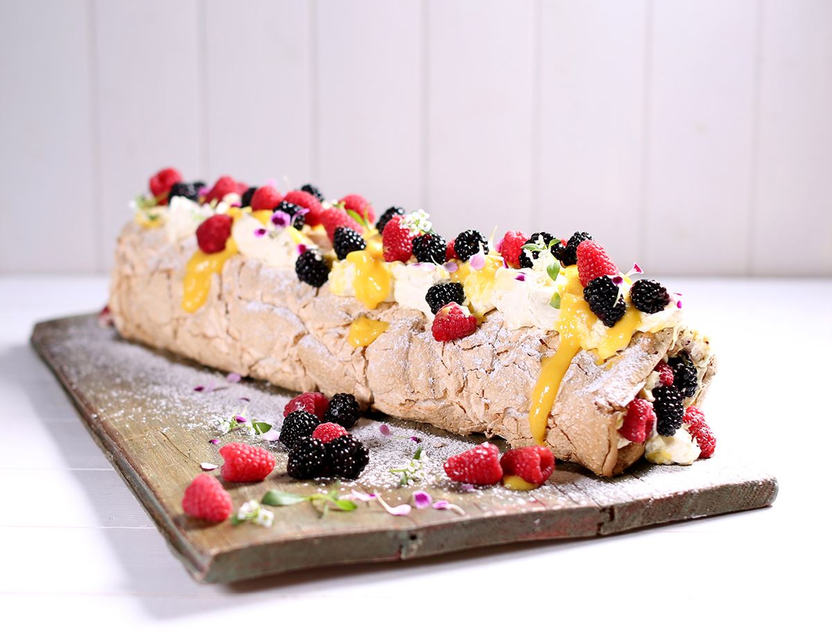 Lemon & Elderflower Meringue Roulade