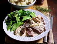 Golden Fried Minute Steaks with Peppercorn Sauce & Crushed Potatoes