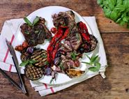 Herb & Garlic Lamb Leg Steaks with Blistered Veg 