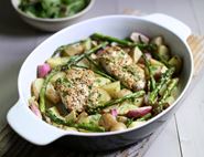 One Pan Roast Cod with Organic Asparagus