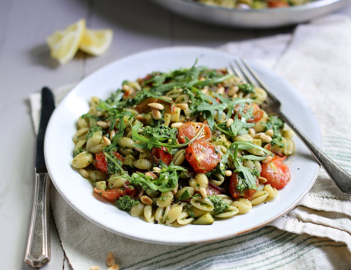 Gnocchetti with Wild Garlic Pesto & Cherry Tomatoes