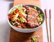 Sticky Honey & Five Spice Pork Escalopes with Noodles