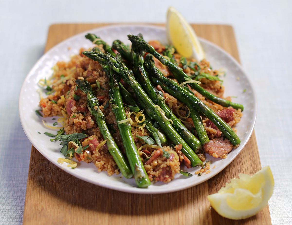 Sizzling Spiced Bacon & Asparagus Couscous