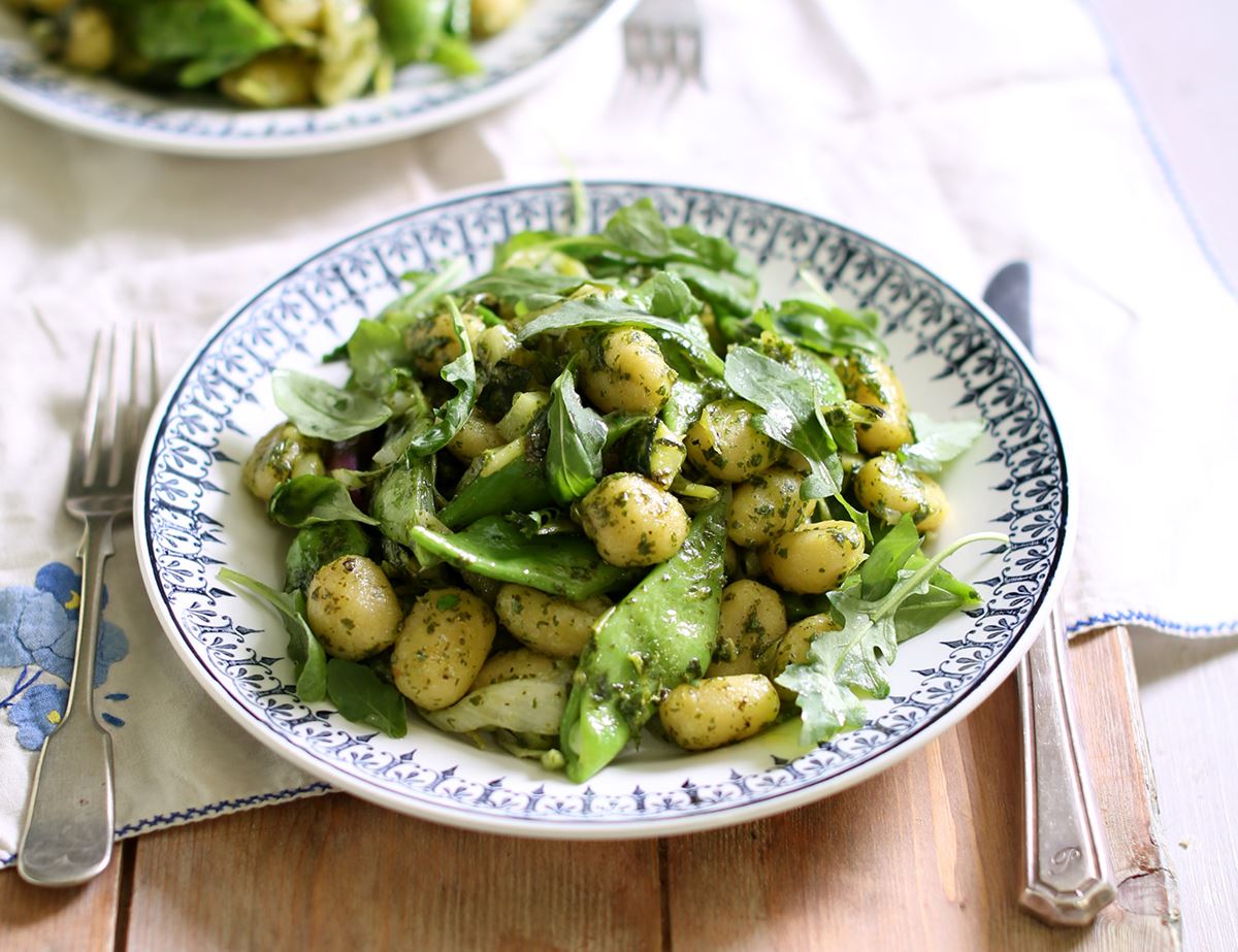 Summer Garden Gnocchi with Green Garlic, Basil & Beans