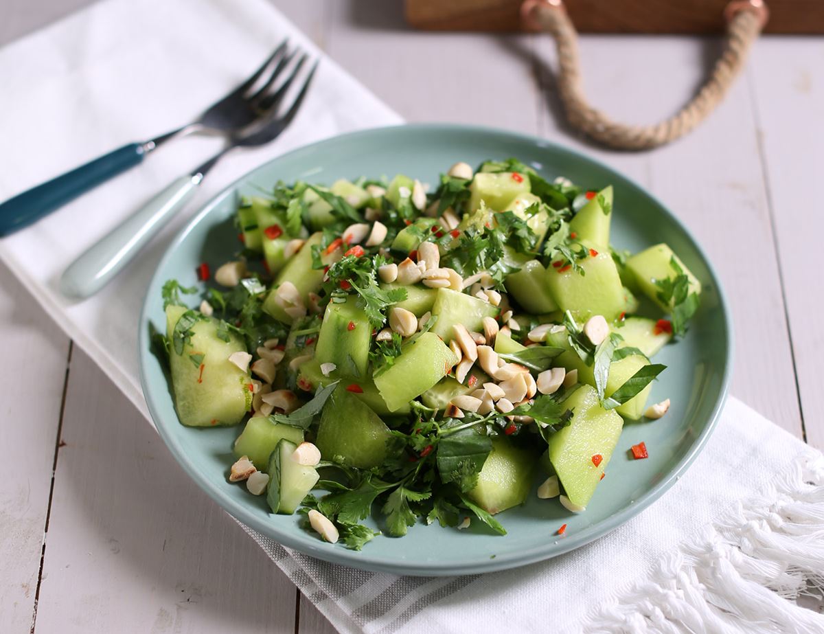 Melon, Herb & Golden Peanut Salad