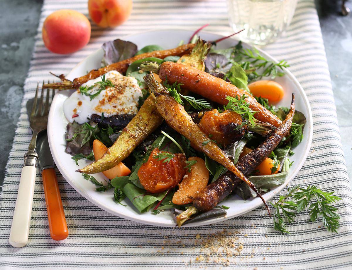 Fresh Apricot & Spice Roasted Carrot Salad