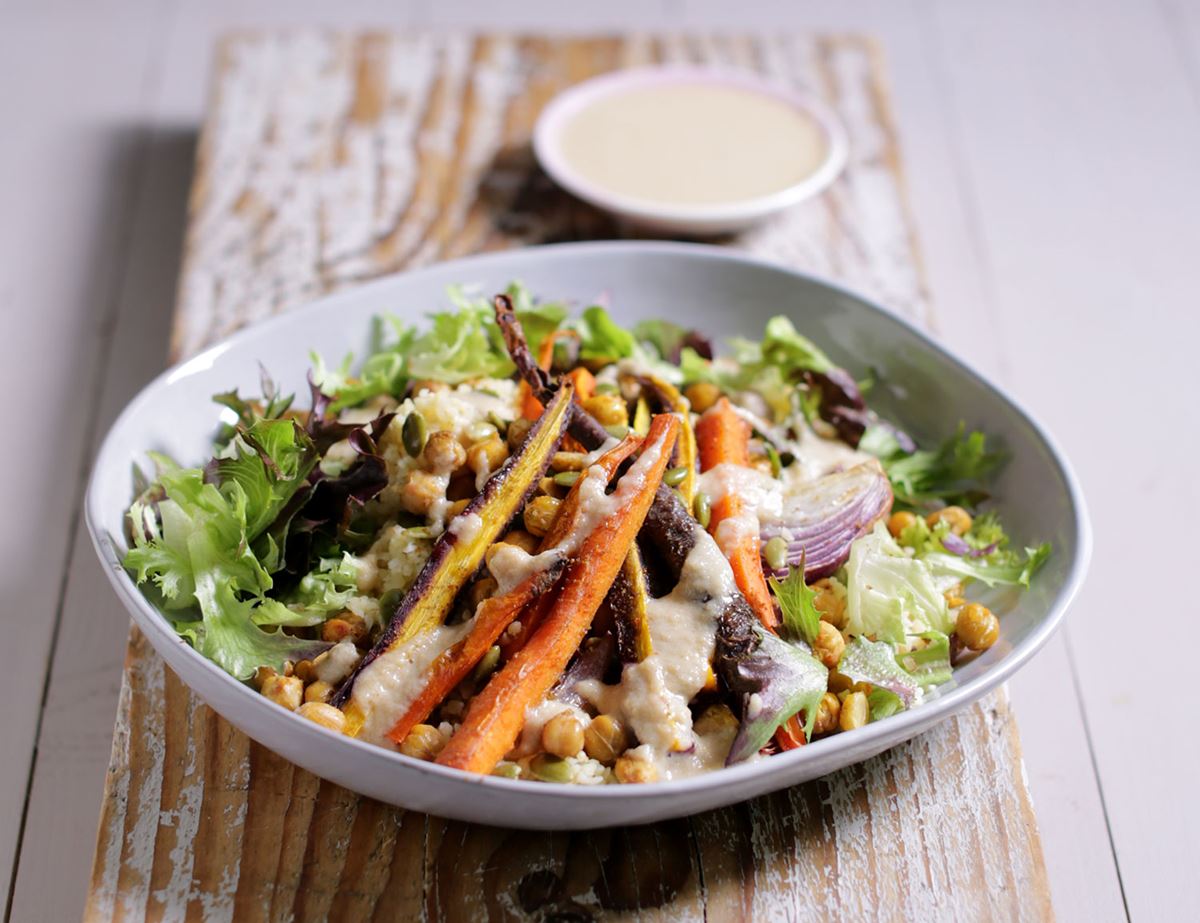 Rainbow Roast Vegetable & Chickpea Buddha Bowl