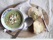 Broccoli, Feta and Walnut Soup