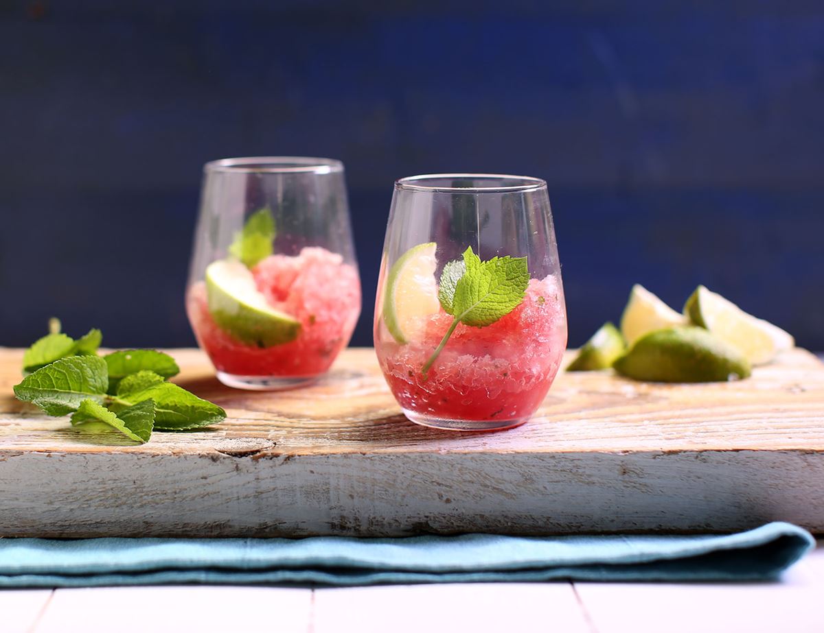 Watermelon, Rum & Mint Granita