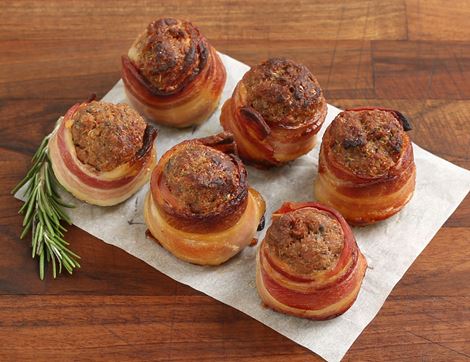 Pork Stuffing Roulades Wrapped in Bacon, Organic, Pegoty Hedge (275g)