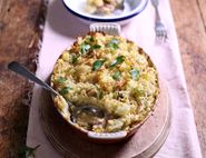 Creamy Chicken, Mushroom & Cheddar Pie