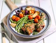 Tuscan Herb Roasted Chicken with Rosemary & Olive Potatoes