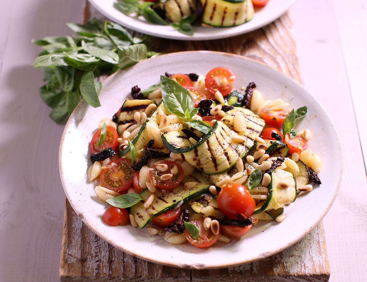 Griddled Courgette, Basil & Gnocchetti Salad