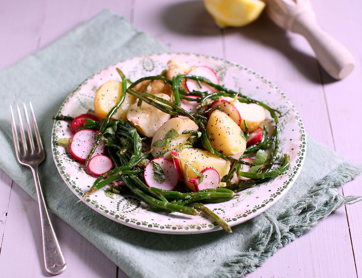 Buttered Samphire, Sorrel & Potato Salad