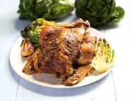 Lemon & Garlic Roast Chicken with Braised Little Gem Lettuces 