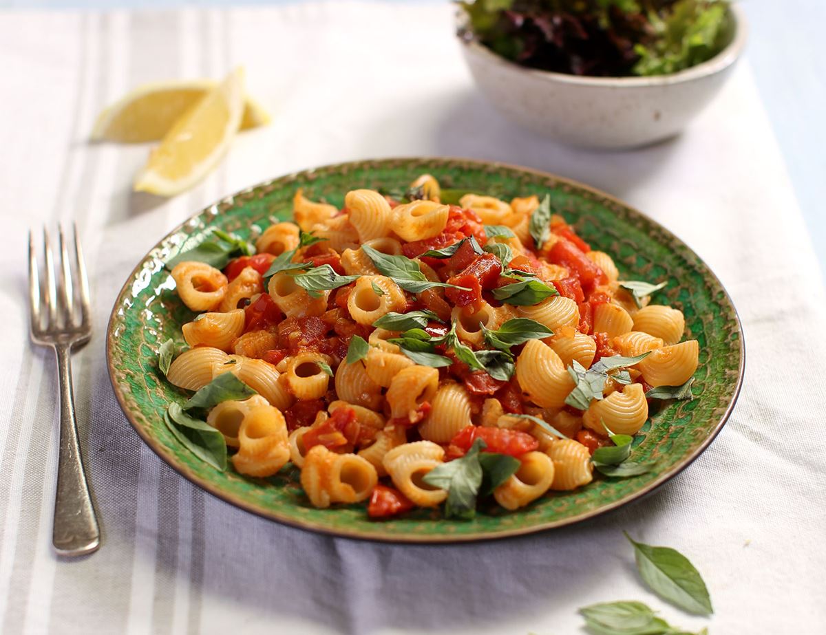 Chifferini Pasta with Tomato & Miso Sauce