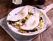 Feta, Sweetcorn & Chard Tacos