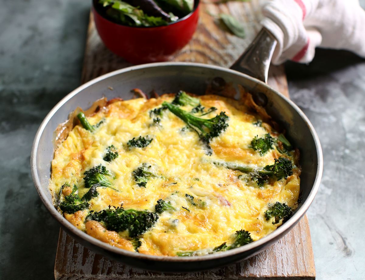 Tenderstem® Broccoli, Cheddar & Onion Frittata Recipe | Abel & Cole