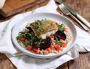 Roasted Cod with Beetroot & Coriander Salsa