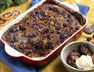 Panettone & Butter Pudding with Dark Chocolate & Cranberries
