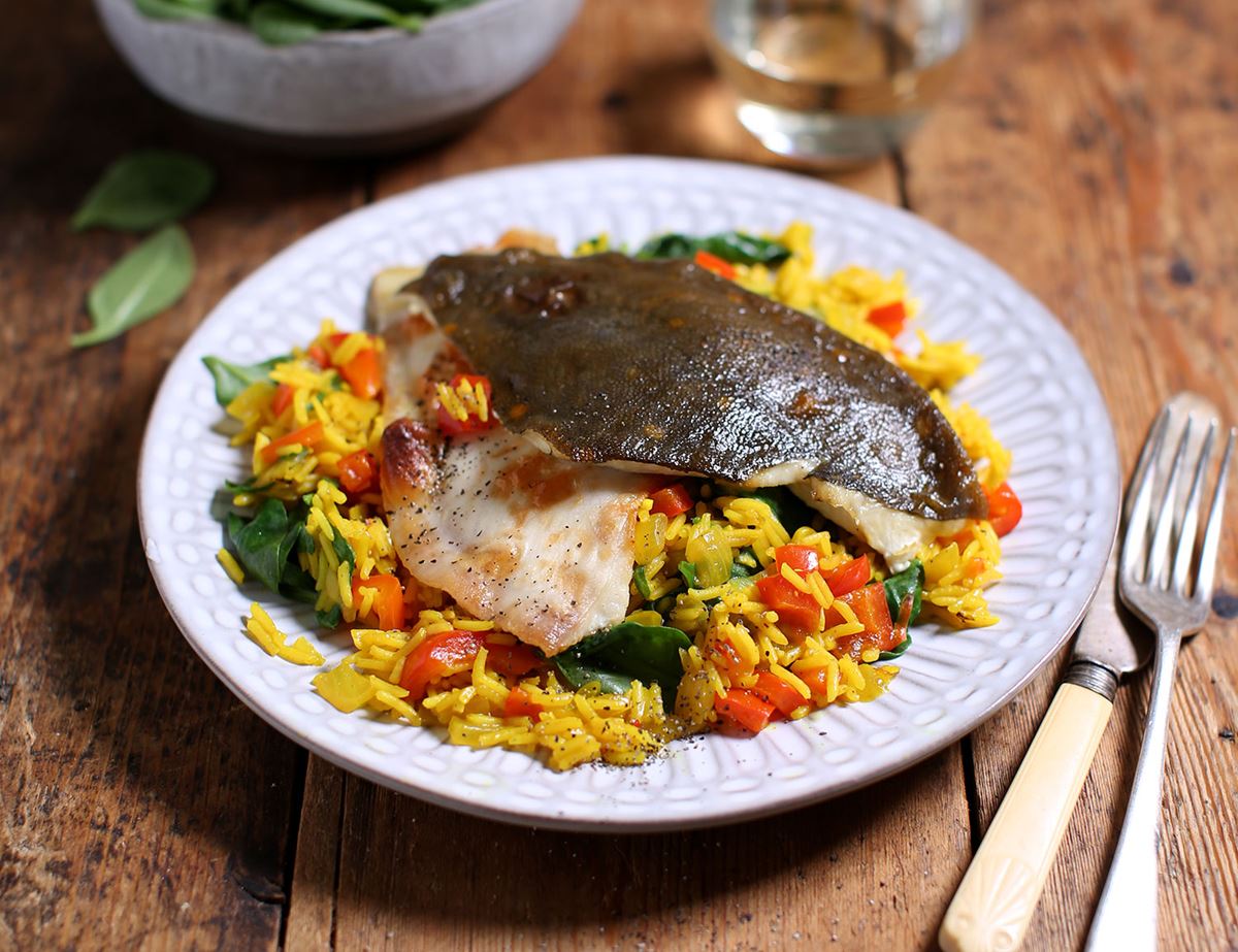 Grilled Plaice with Turmeric Rice