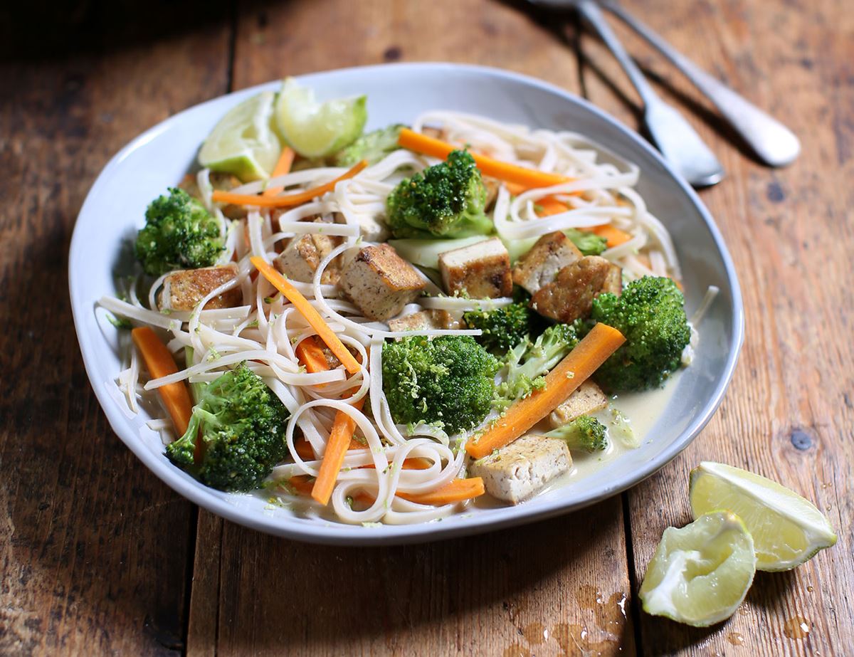 Coconut Noodles with Golden Tofu