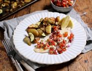 Lemon Sole with Mediterranean Roasties & Salsa