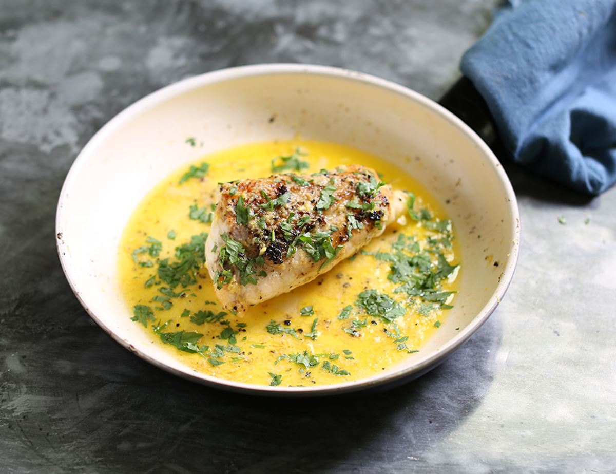 Roast Monkfish with Lemon & Parsley Butter