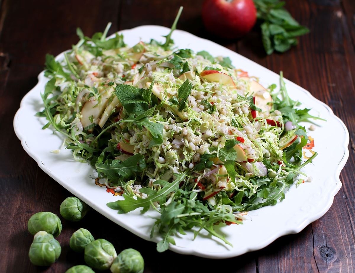 Shredded Sprout, Apple & Barley Salad