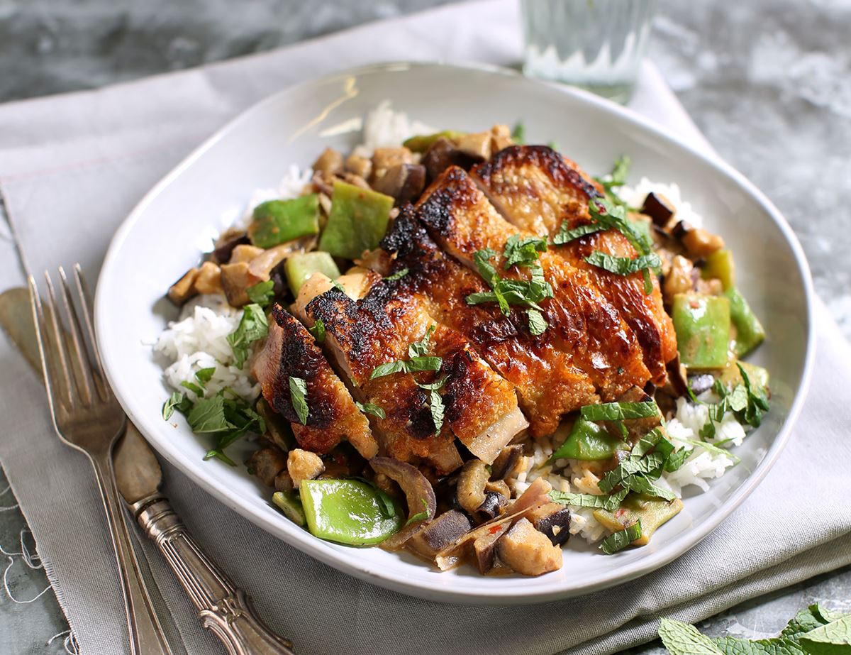 Crispy Thai Spiced Chicken with Rice