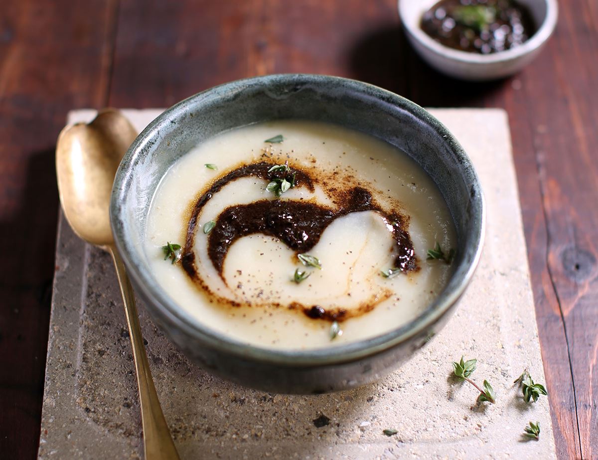 Winter Root & Black Garlic Soup