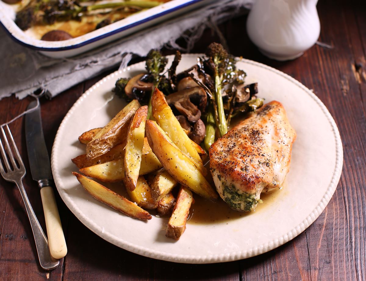 Naked Chicken Kievs & Chips