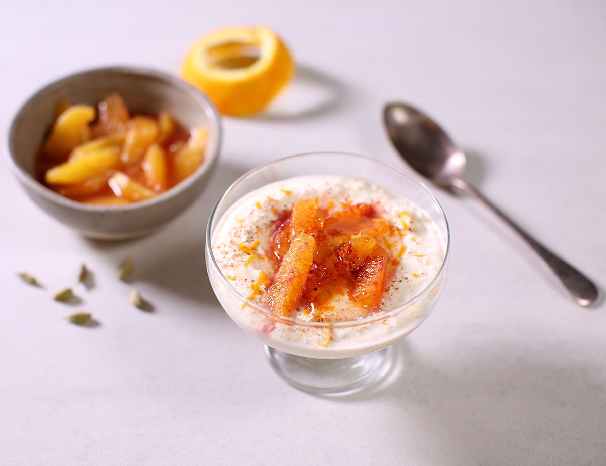 Ricotta Cheesecake Pots with Blood Orange Compote