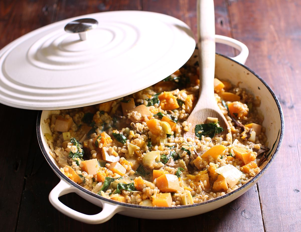 Porcini, Squash & Barley Stew