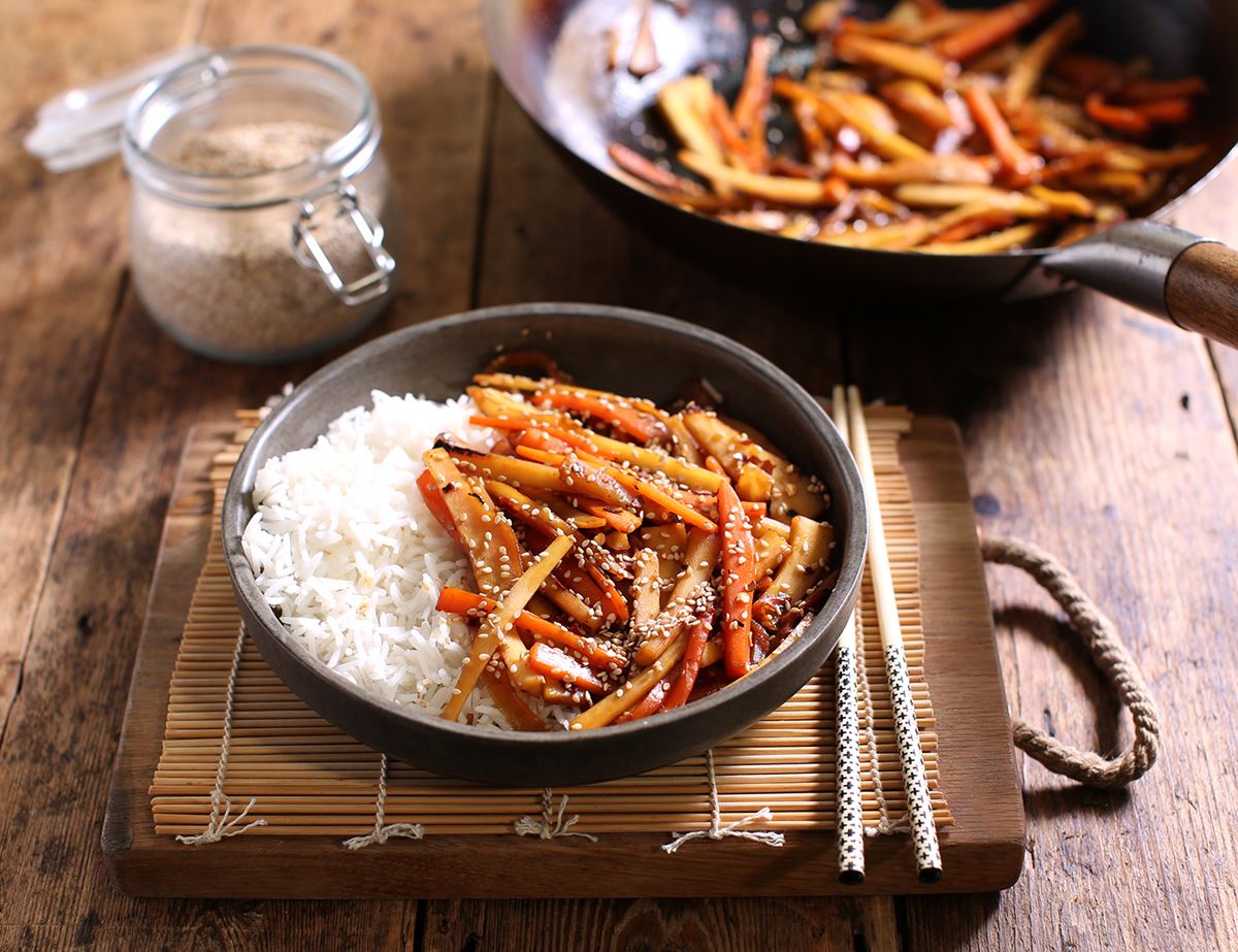 Japanese-Style Parsnips & Carrot Stir-Fry