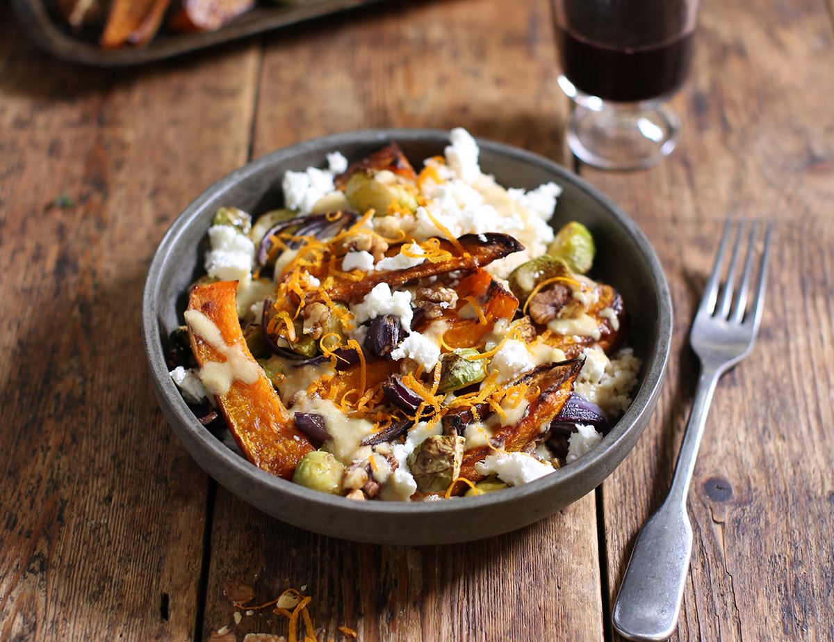 Roast Squash, Feta & Walnut Couscous