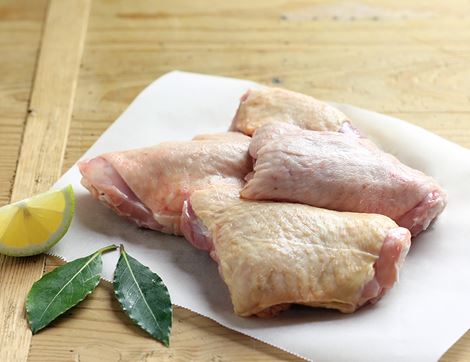 Chicken Thighs, Organic, Abel & Cole (650g avg, pack of 4)