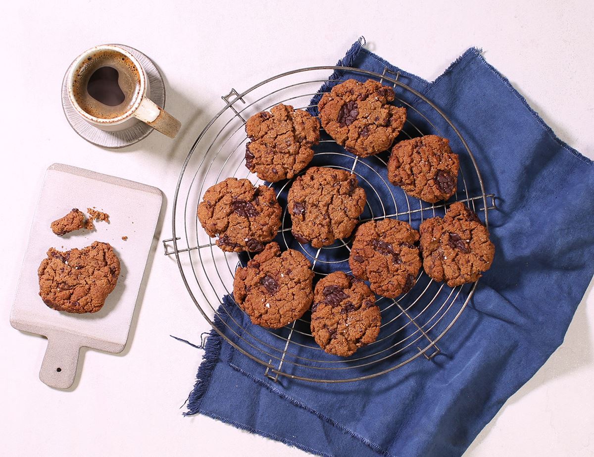 Hazelnut Butter, Chocolate & Coconut Cookies