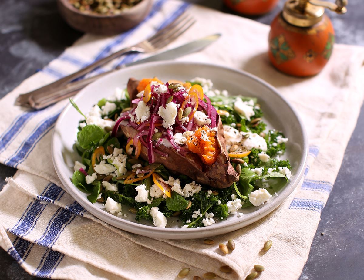 Sweet Potato Jackets with Whipped Feta