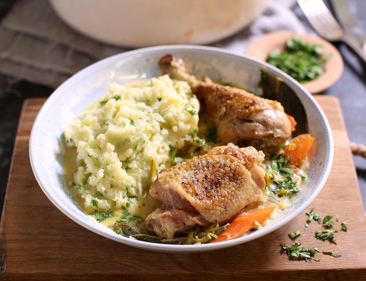 Creamy Chicken Casserole with Parsley Mash