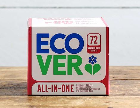 All In One Dishwasher Tablets, Ecover (72 tablets)