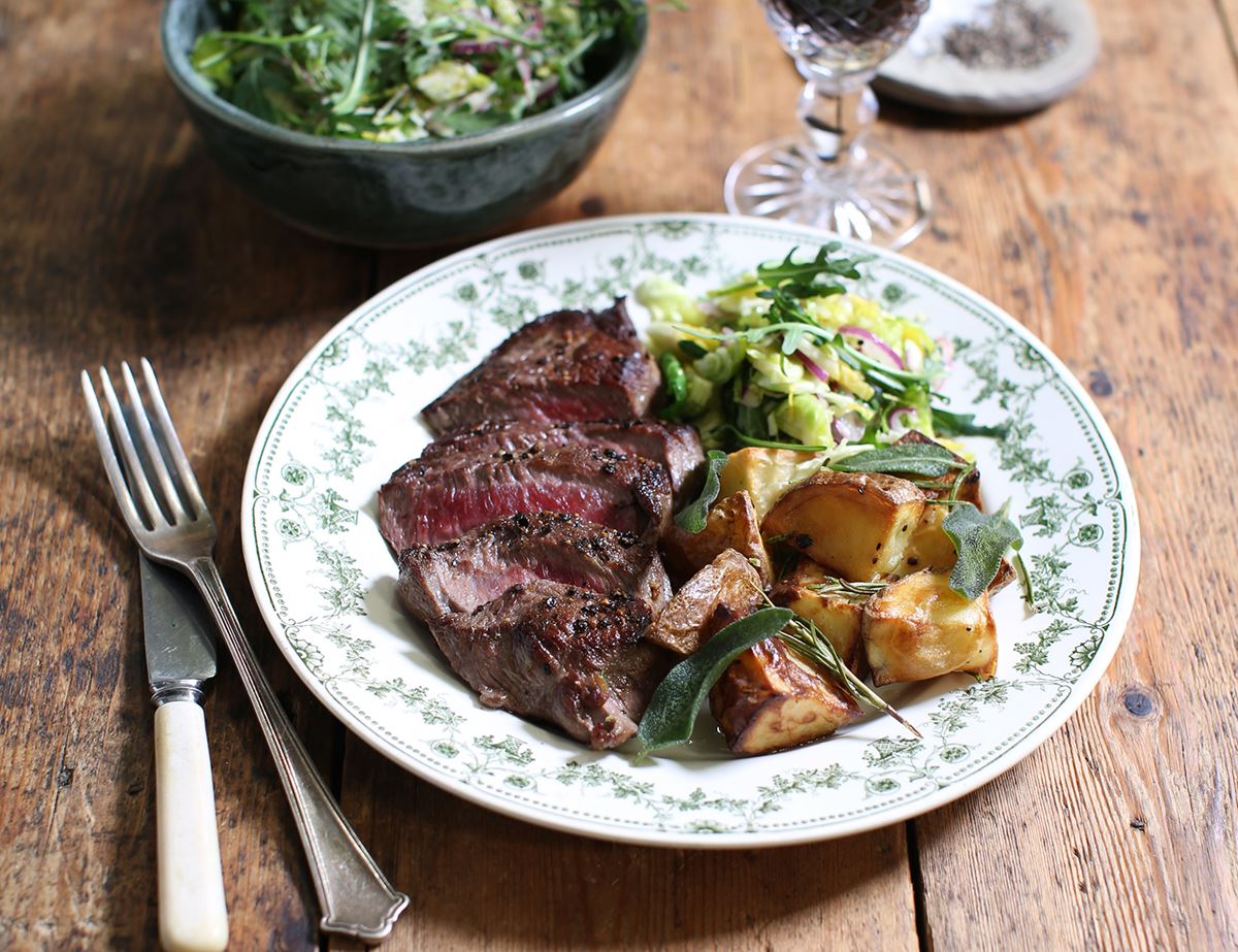 Centre Cut Steaks with Garlic & Herb Potatoes