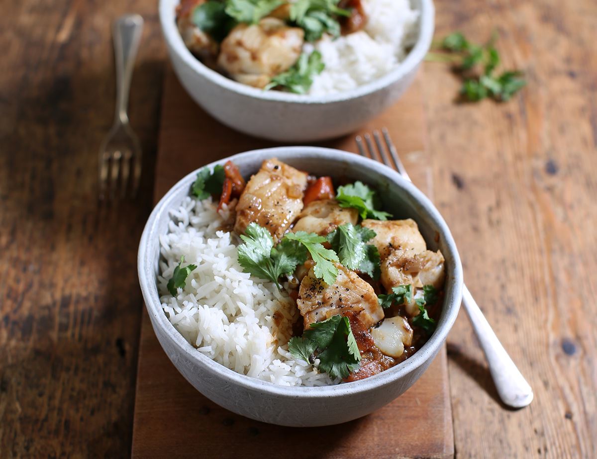 Tomato, Coconut & Tamarind Fish Curry