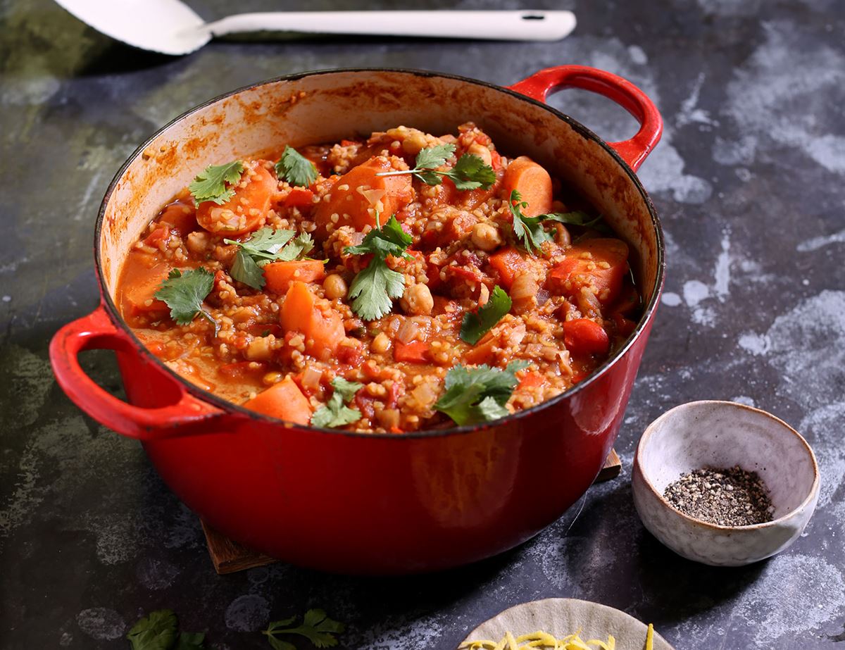 Moroccan Spiced Carrot & Chickpea Stew