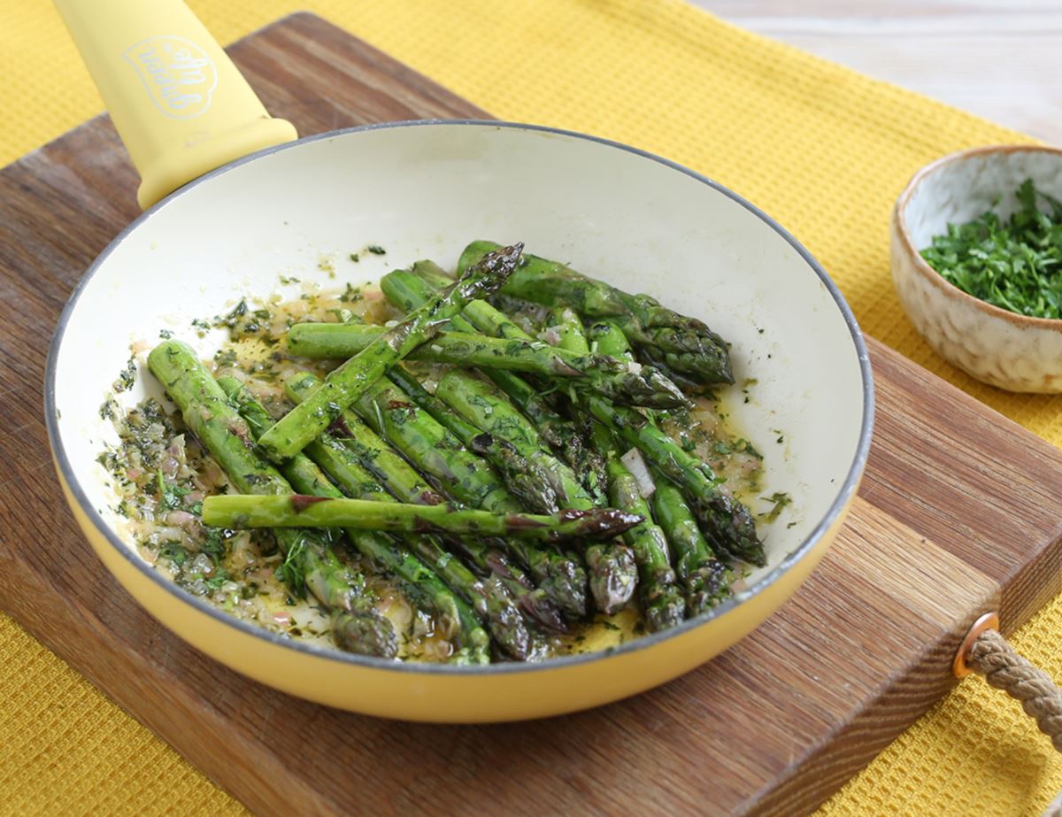 Asparagus with Pickled Shallot Butter