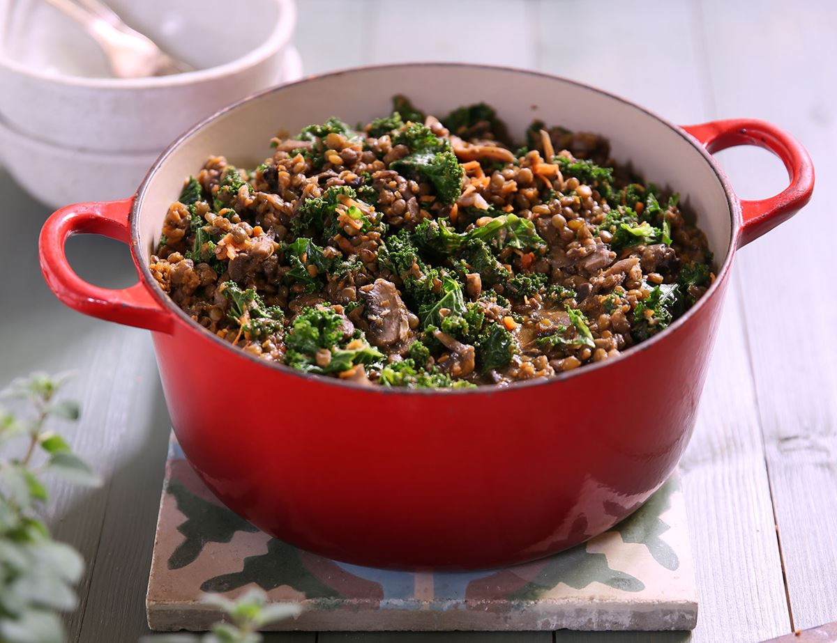 Sweet Potato, Miso & Mushroom Lentil One Pot