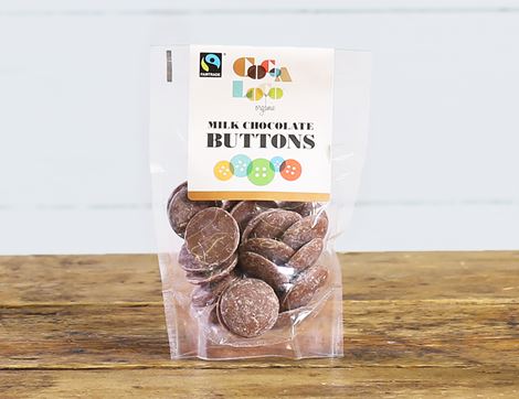 Milk Chocolate Buttons, Organic, Cocoa Loco (100g)