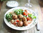Falafels with Minty Yogurt & Couscous Salad